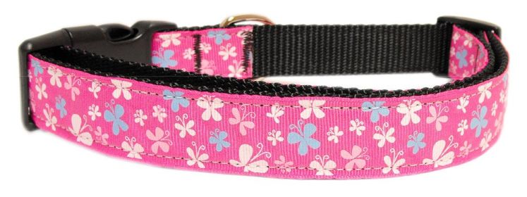 Butterfly Nylon Ribbon Collar (Option: Pink Sm)