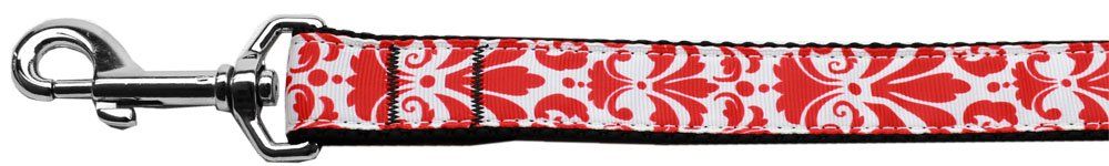 Damask (Option: Red Nylon Dog Leash 5/8 inch wide 6ft Long)