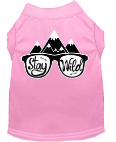 Stay Wild Screen Print Dog Shirt (Option: Light Pink XS)