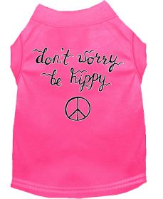 Be Hippy Screen Print Dog Shirt (Option: Bright Pink XS)