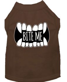 Bite Me Screen Print Dog Shirt (Option: Brown XS)