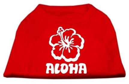 Aloha Flower Screen Print Shirt (Option: Red XL)