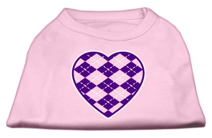 Argyle Heart Purple Screen Print Shirt (Option: Light Pink XL)