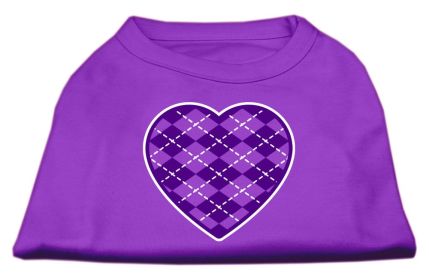 Argyle Heart Purple Screen Print Shirt (Option: Purple XL)