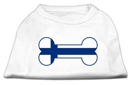 Bone Shaped Finland Flag Screen Print Shirts (Option: White XL)