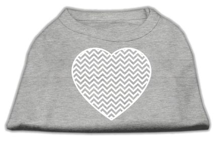 Chevron Heart Screen Print Dog Shirt (Option: Grey XL)