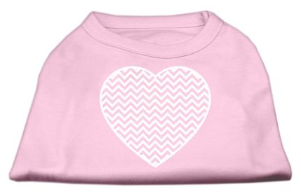 Chevron Heart Screen Print Dog Shirt (Option: Light Pink XL)