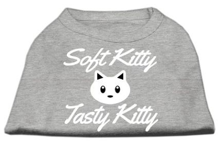 Softy Kitty, Tasty Kitty Screen Print Dog Shirt (Option: Grey Sm)