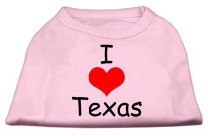 I Love Texas Screen Print Shirts (Option: Light Pink XL)