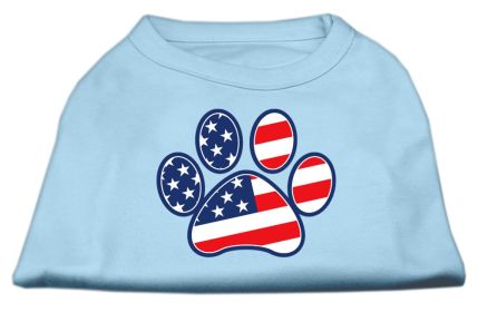 Patriotic Paw Screen Print Shirts (Option: Baby Blue XL)