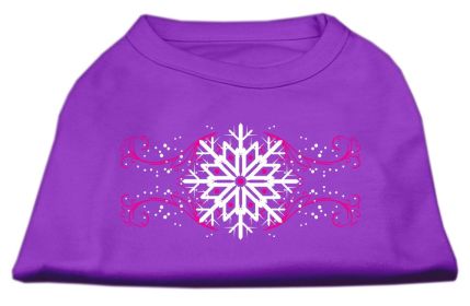 Pink Snowflake Swirls Screenprint Shirts (Option: Purple XL)