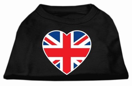 British Flag Heart Screen Print Shirt (Option: Black XS)