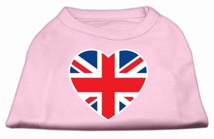 British Flag Heart Screen Print Shirt (Option: Light Pink XS)
