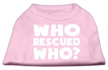Who Rescued Who Screen Print Shirt (Option: Light Pink XS)