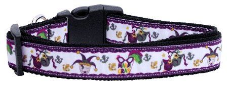 Mardi Gras Nylon Dog Collar (Option: XL)