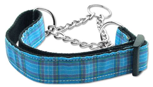 Plaid Nylon Collar Martingale (Option: Blue Medium)