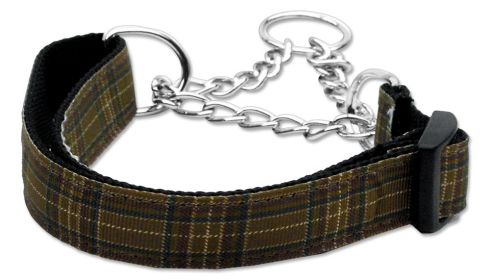 Plaid Nylon Collar Martingale (Option: Brown Large)