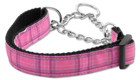 Plaid Nylon Collar Martingale (Option: Pink Large)