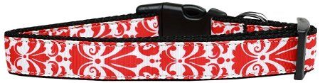 Damask (Option: Red Nylon Dog Collar Medium Narrow)