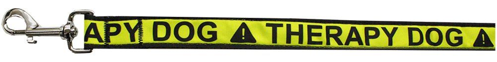 Therapy Dog Caution Tape Nylon Pet Leash (Option: 5/8in by 6ft)