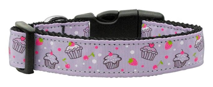 Cupcakes Nylon Ribbon Collar (Option: Purple Large)