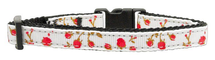 Roses Nylon Ribbon Collar (Option: Red Cat Safety)
