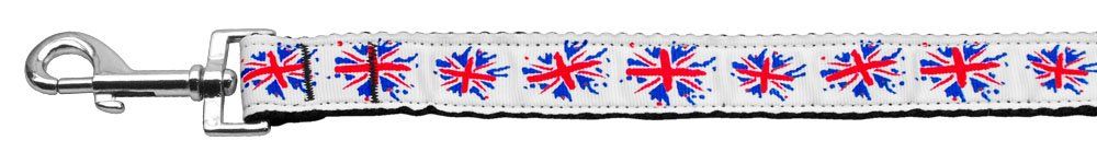 Graffiti Union Jack(UK Flag) Nylon Ribbon Leash (Option: 1 inch wide 6ft Long)
