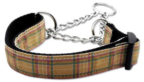 Plaid Nylon Collar Martingale (Option: Khaki Medium)