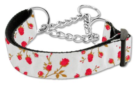 Roses Nylon Ribbon Collar (Option: Martingale Medium Red)