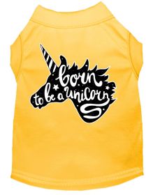 Born to be a Unicorn Screen Print Dog Shirt (Option: Yellow XL)