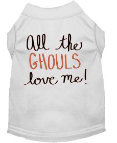 All the Ghouls Screen Print Dog Shirt (Option: White XL)