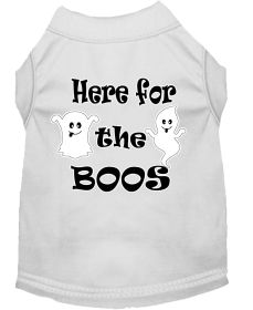 Here for the Boos Screen Print Dog Shirt (Option: White XL)