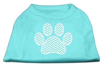 Chevron Paw Screen Print Shirt (Option: Aqua XL)