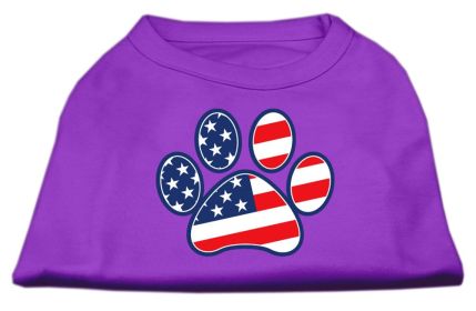Patriotic Paw Screen Print Shirts (Option: Purple S)