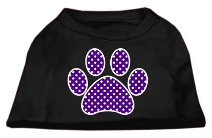 Purple Swiss Dot Paw Screen Print Shirt (Option: Black Sm)