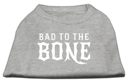 Bad to the Bone Dog Shirt (Option: Grey Lg)