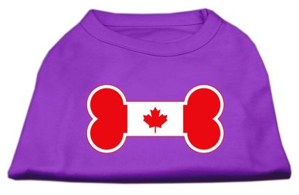 Bone Shaped Canadian Flag Screen Print Shirts (Option: Purple M)