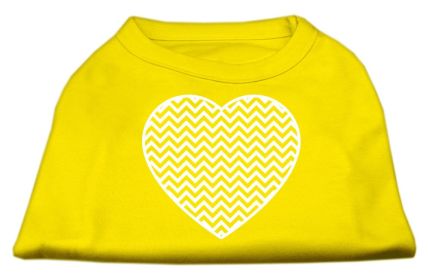 Chevron Heart Screen Print Dog Shirt (Option: Yellow Med)