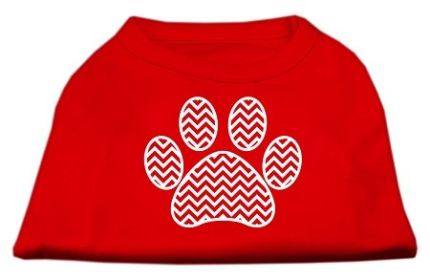 Chevron Paw Screen Print Shirt (Option: Red Lg)