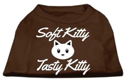 Softy Kitty, Tasty Kitty Screen Print Dog Shirt (Option: Brown Lg)