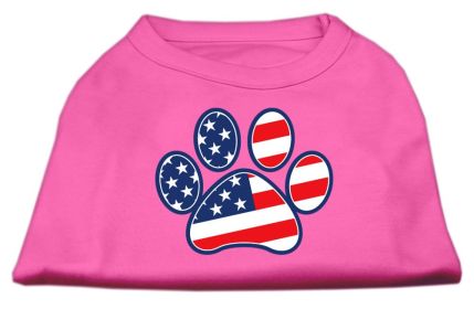 Patriotic Paw Screen Print Shirts (Option: Bright Pink M)