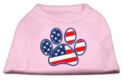 Patriotic Paw Screen Print Shirts (Option: Light Pink M)