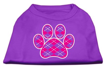 Argyle Paw Pink Screen Print Shirt (Option: Purple Lg)