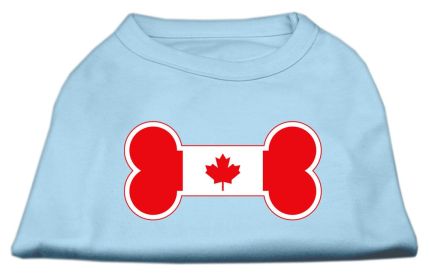 Bone Shaped Canadian Flag Screen Print Shirts (Option: Baby Blue L)