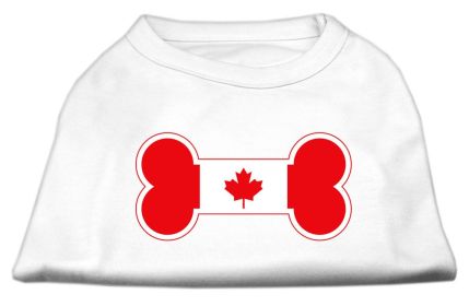 Bone Shaped Canadian Flag Screen Print Shirts (Option: White L)