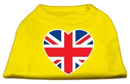 British Flag Heart Screen Print Shirt (Option: Yellow Lg)